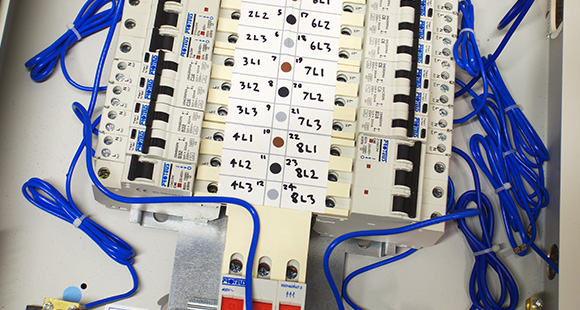 a large fuse box with labelled sections